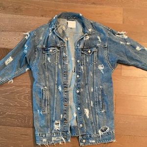 Oversized Distressed Denim Jacket